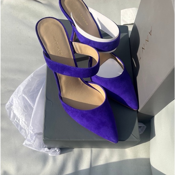 Ann Taylor Gorgeous Purple Meri Suede Mule/Pumps - Picture 7 of 8